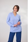 CARTER V NECK - pale blue